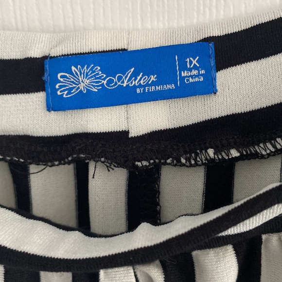 Black-and-white summer culottes-1X - Picture 2 of 8